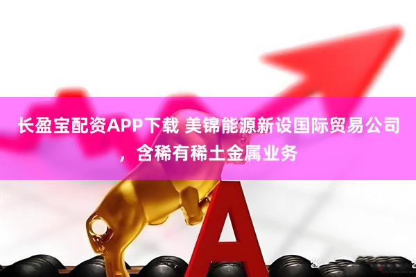 长盈宝配资APP下载 美锦能源新设国际贸易公司，含稀有稀土金属业务