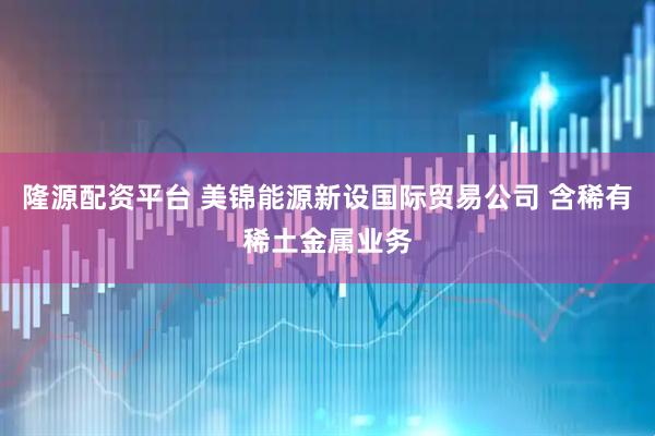 隆源配资平台 美锦能源新设国际贸易公司 含稀有稀土金属业务