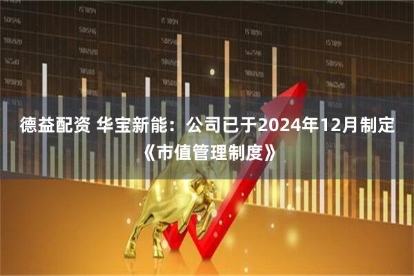 德益配资 华宝新能：公司已于2024年12月制定《市值管理制度》